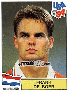 Sticker FRANK DE BOER - FIFA World Cup USA 1994 - Panini