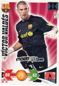 Sticker Victor Valdes - Liga BBVA 2009-2010. Adrenalyn XL n. 55 - Panini