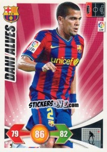 Sticker Dani Alves - Liga BBVA 2009-2010. Adrenalyn XL n. 56 - Panini