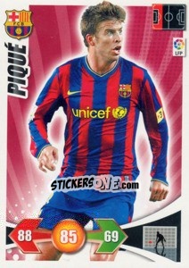 Sticker Pique - Liga BBVA 2009-2010. Adrenalyn XL n. 60 - Panini