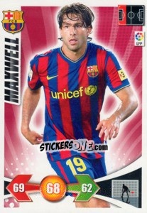 Sticker Maxwell - Liga BBVA 2009-2010. Adrenalyn XL n. 61 - Panini