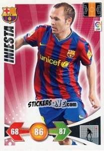 Sticker Iniesta - Liga BBVA 2009-2010. Adrenalyn XL n. 66 - Panini