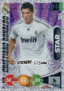 Sticker Cristiano Ronaldo (S) - Liga BBVA 2009-2010. Adrenalyn XL n. 144 - Panini
