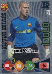 Sticker Victor Valdes - F.C. Barcelona - Liga BBVA 2009-2010. Adrenalyn XL n. 384 - Panini
