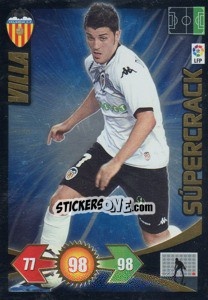 Sticker David Villa - Valencia C.F. - Liga BBVA 2009-2010. Adrenalyn XL n. 418 - Panini