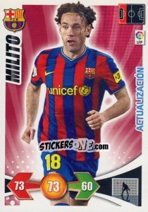 Sticker Gabriel Milito - F.C. Barcelona - Liga BBVA 2009-2010. Adrenalyn XL n. 427 - Panini