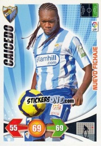 Sticker Felipe Caicedo - Malaga C.F. - Liga BBVA 2009-2010. Adrenalyn XL n. 445 - Panini