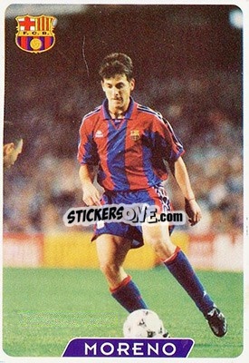 Cromo Moreno - Las Fichas De La Liga 1995-1996 - Mundicromo