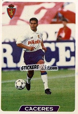 Figurina Caceres - Las Fichas De La Liga 1995-1996 - Mundicromo