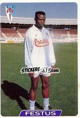 Cromo Festus Agu - Las Fichas De La Liga 1995-1996 - Mundicromo