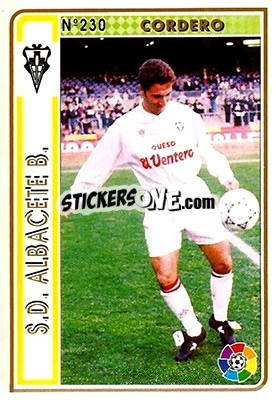 Cromo Cordero - Las Fichas De La Liga 1994-1995 - Mundicromo