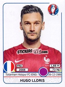 Sticker Hugo Lloris - UEFA Euro France 2016 - Panini