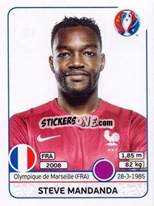 Sticker Steve Mandanda - UEFA Euro France 2016 n. 18 - Panini