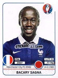 Cromo Bacary Sagna - UEFA Euro France 2016 - Panini