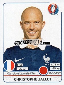 Sticker Christophe Jallet - UEFA Euro France 2016 - Panini