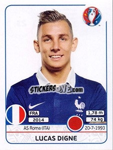 Sticker Lucas Digne - UEFA Euro France 2016 - Panini