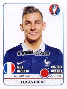 Sticker Lucas Digne - UEFA Euro France 2016 n. 23 - Panini