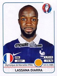 Sticker Lassana Diarra - UEFA Euro France 2016 - Panini
