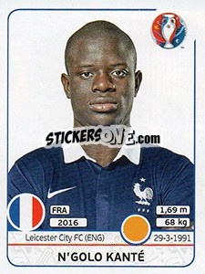 Sticker N'Golo Kanté - UEFA Euro France 2016 n. 26x - Panini