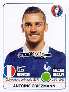 Sticker Antoine Griezmann - UEFA Euro France 2016 - Panini