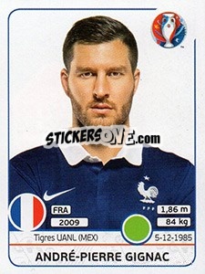 Sticker André-Pierre Gignac - UEFA Euro France 2016 - Panini