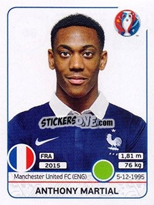 Sticker Anthony Martial - UEFA Euro France 2016 - Panini