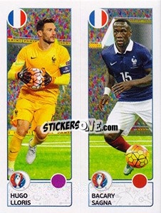 Sticker Hugo Lloris / Bacary Sagna - UEFA Euro France 2016 - Panini