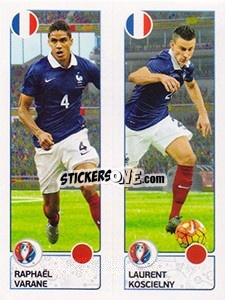 Sticker Raphaël Varane / Laurent Koscielny - UEFA Euro France 2016 n. 39 - Panini
