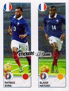 Sticker Patrice Evra / Blaise Matuidi - UEFA Euro France 2016 - Panini