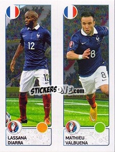 Sticker Lassana Diarra / Mathieu Valbuena - UEFA Euro France 2016 n. 41 - Panini