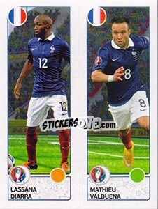 Cromo Lassana Diarra / Mathieu Valbuena - UEFA Euro France 2016 - Panini