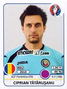 Sticker Ciprian Tatarusanu - UEFA Euro France 2016 n. 49 - Panini
