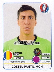 Sticker Costel Pantilimon - UEFA Euro France 2016 n. 50 - Panini