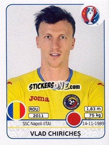 Sticker Vlad Chiriches - UEFA Euro France 2016 - Panini