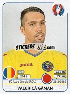 Sticker Valerică Găman - UEFA Euro France 2016 n. 54x - Panini