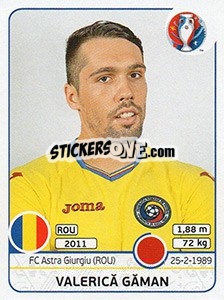 Cromo Valerică Găman - UEFA Euro France 2016 - Panini