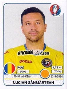 Sticker Lucian Sânmărtean - UEFA Euro France 2016 n. 59 - Panini