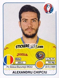 Sticker Alexandru Chipciu - UEFA Euro France 2016 n. 61 - Panini