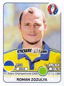 Cromo Roman Zozulya - UEFA Euro France 2016 - Panini