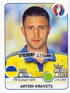 Cromo Artem Kravets - UEFA Euro France 2016 - Panini