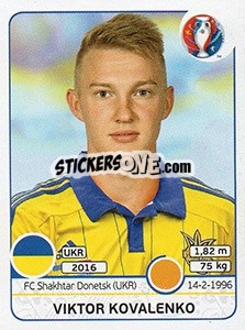 Sticker Viktor Kovalenko - UEFA Euro France 2016 - Panini