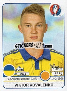 Sticker Viktor Kovalenko - UEFA Euro France 2016 n. 291x - Panini