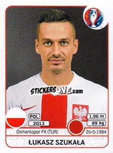 Sticker Lukasz Szukala - UEFA Euro France 2016 - Panini