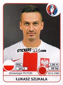 Sticker Lukasz Szukala - UEFA Euro France 2016 n. 298 - Panini