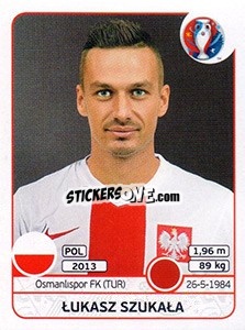 Figurina Lukasz Szukala - UEFA Euro France 2016 - Panini