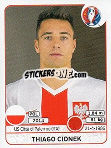 Sticker Thiago Cionek - UEFA Euro France 2016 n. 298x - Panini
