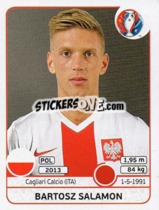 Sticker Bartosz Salamon - UEFA Euro France 2016 n. 300x - Panini
