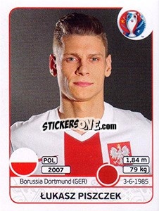 Sticker Lukasz Piszczek - UEFA Euro France 2016 n. 301 - Panini
