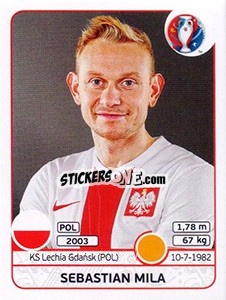 Sticker Sebastian Mila - UEFA Euro France 2016 n. 307 - Panini