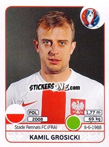 Sticker Kamil Grosicki - UEFA Euro France 2016 - Panini